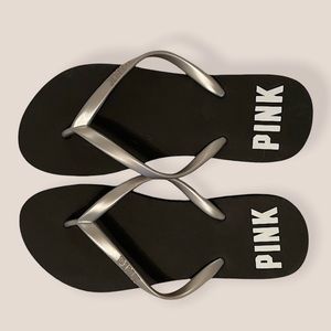Victoria’s Secret PINK black flip flops